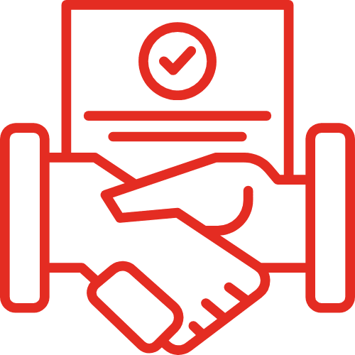 People agreeing over a contract logo.