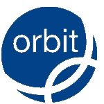 Orbit Logo Blue P E logo