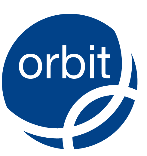 Orbit Logo Blue P E logo