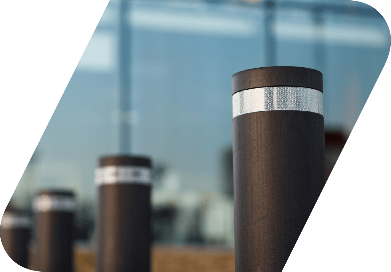 Automated and static bollards installed at commercial premises by EA-RS