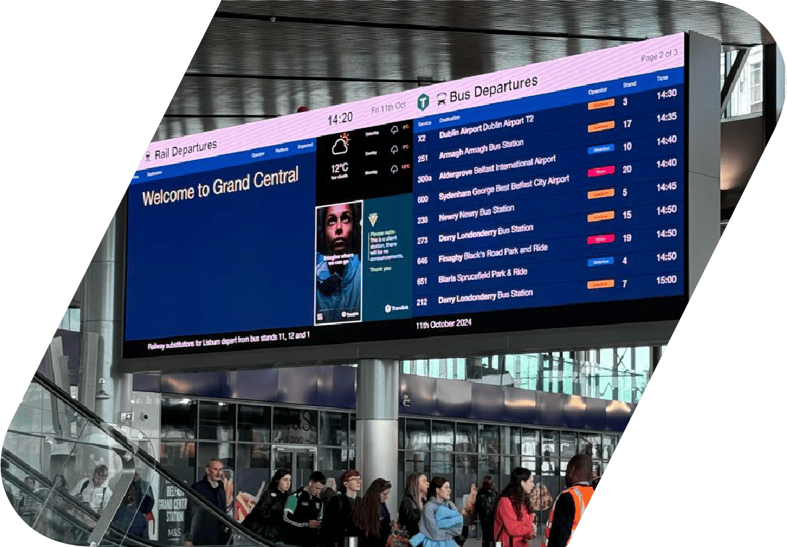 Digital electronic noticeboard installed in commercial space by EA-RS
