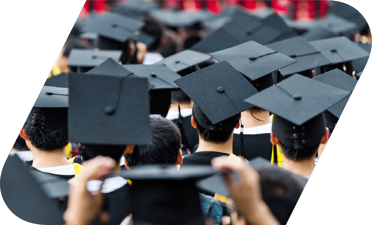 University students during graduation day.