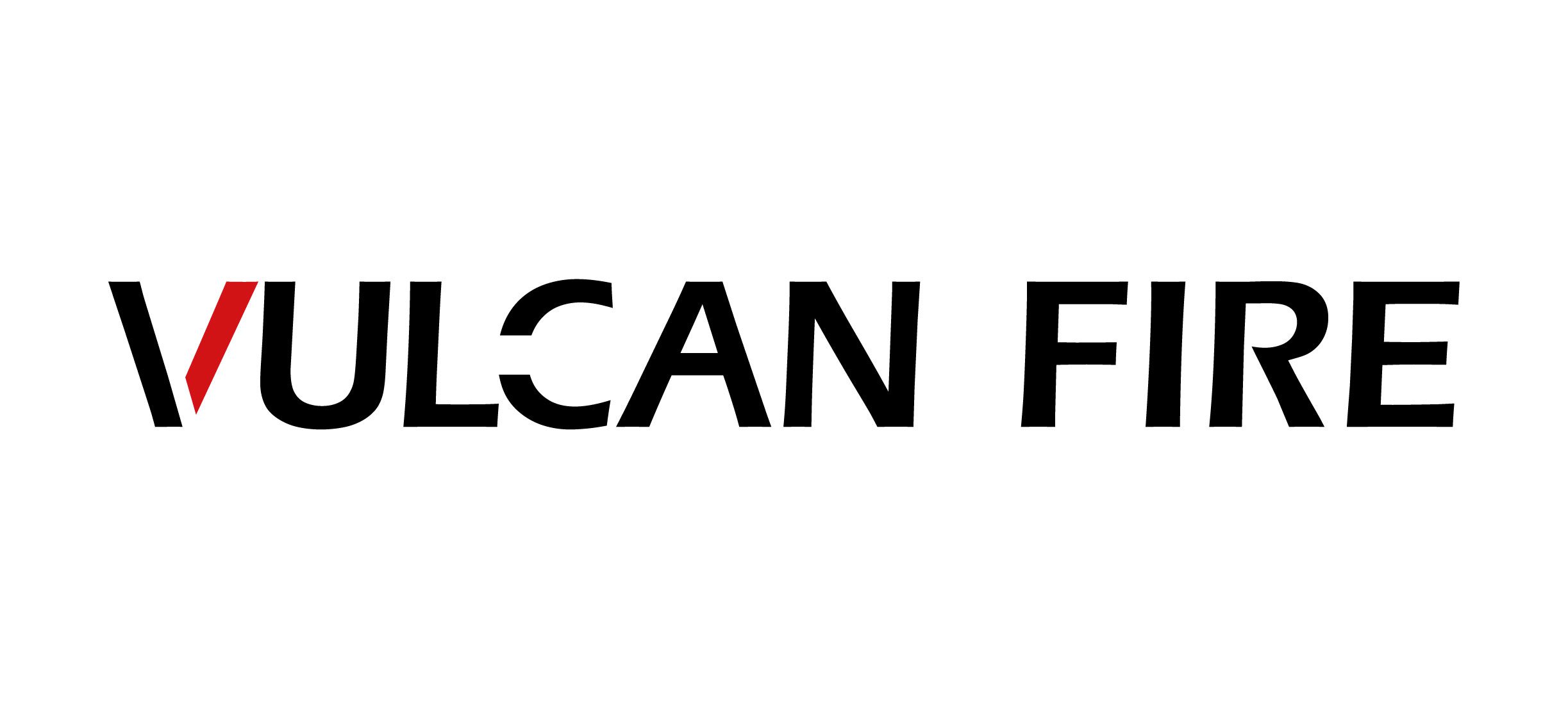 Vulcan Fire Black Red Logo On White Background
