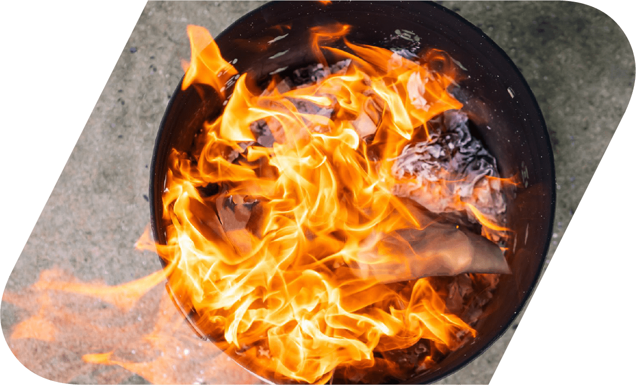 Bin fire in a Long Eaton home suppressed by UltraGuard portable water mist system
