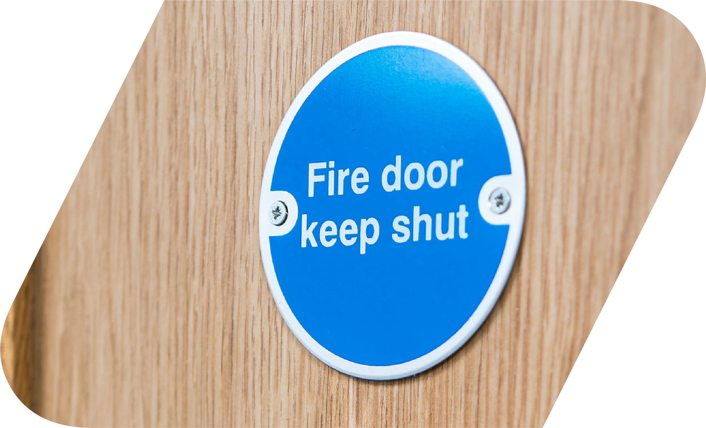 Fire door keep door shut sign.
