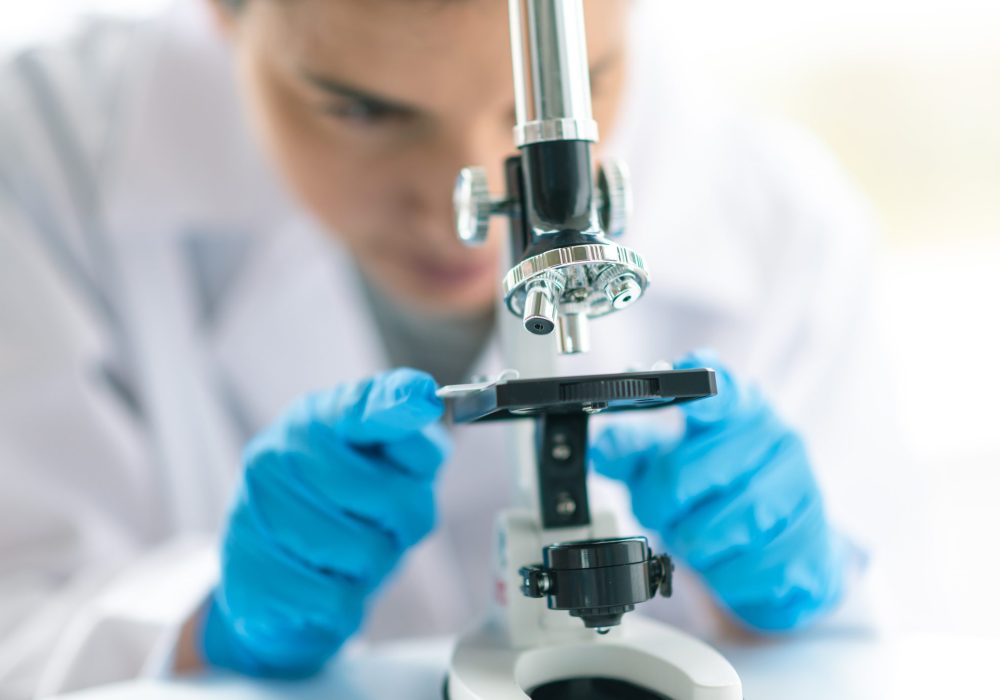 A Female Scientist Working In A Labatory