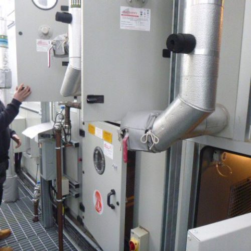 Air handling unit being serviced by EA-RS Group engineers