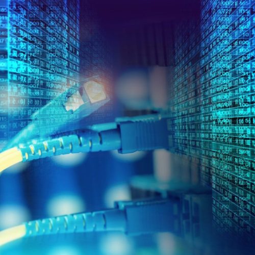 Fiber Cables In Servers, Connectivity Concept