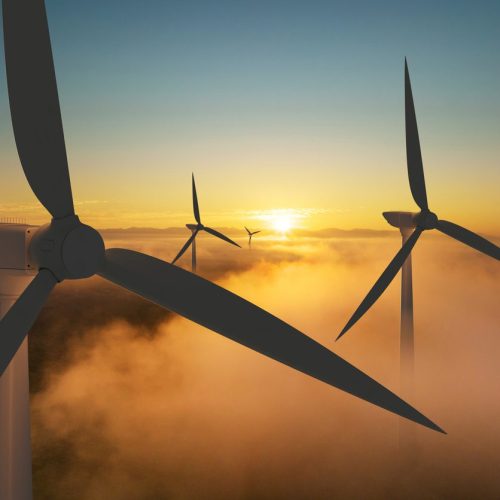 Wind Turbine Power At Sunrise