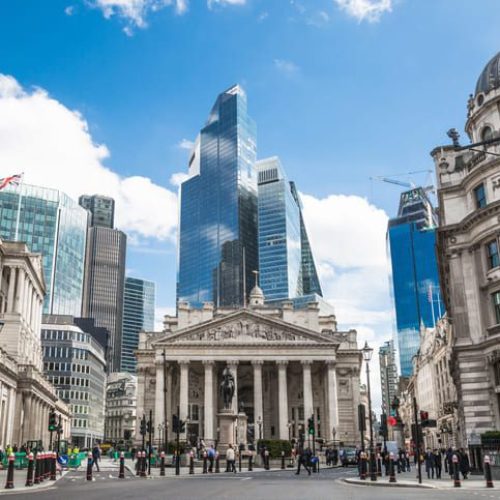 Financial services building with EA-RS fire and security systems