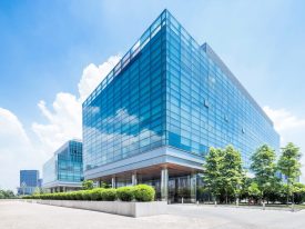 Empty Road At Building Exterior