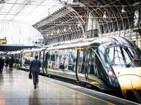 Train Station Platform waiting for passengers to leave.