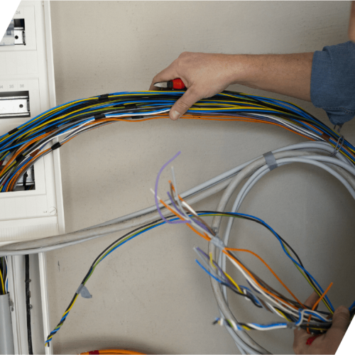 Electrical installation work in progress at commercial premises by EA-RS Group